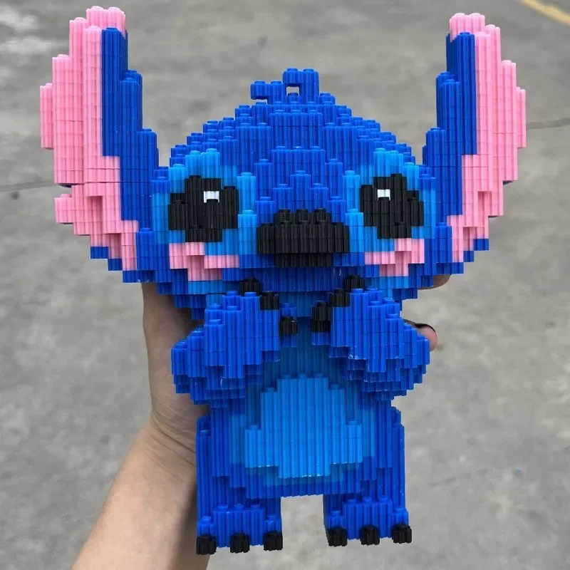 21CM Cute Stitch Building Block Toys Small Particle Bricks DIY 3D Model Assembly Children's Building Block Toys Birthday Gift